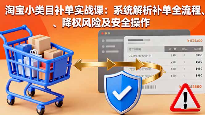 淘宝小类目补单实战课：系统解析补单全流程、降权风险及安全操作 - 中创网