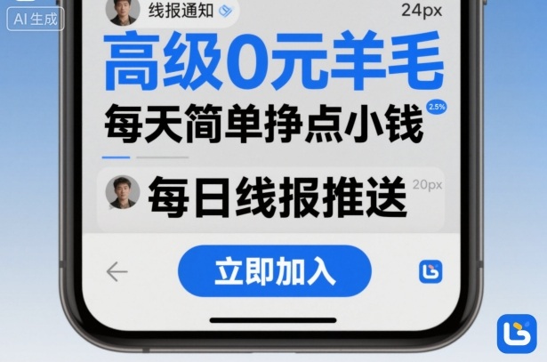 高级0元羊毛线报社群项目，每天简单挣点小钱 - 冒泡网赚