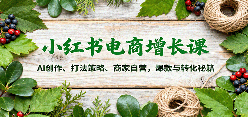 小红书电商增长课：AI创作、打法策略、商家自营，爆款与转化秘籍 - 福缘创业网