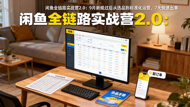 闲鱼全链路实战营2.0：9月新规过后从选品到标准化运营，7天快速出单 - 中创网