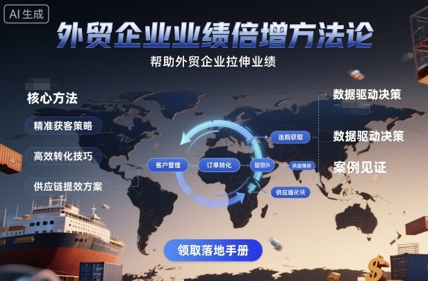 外贸企业业绩倍增方法论，帮助外贸企业拉伸业绩 - 冒泡网赚