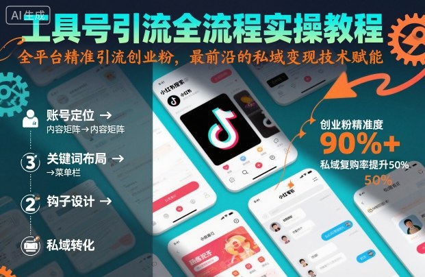 工具号引流全流程保姆级实操教程，全平台精准引流创业粉，最前沿的私域变现技术赋能 - 冒泡网赚
