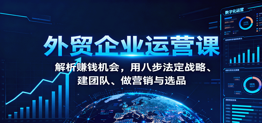 外贸企业运营课：解析赚钱机会，用八步法定战略、建团队、做营销与选品 - 福缘创业网