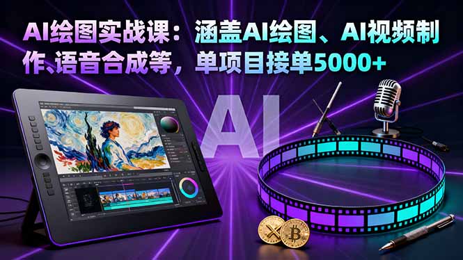 AI绘图实战课：涵盖AI绘图、AI视频制作、语音合成等，单项目接单5000+ - 中创网