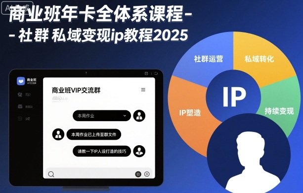 商业班年卡全体系课程-社群私域变现ip教程2025 - 冒泡网赚