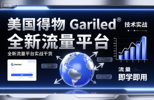 美国得物Gariled技术实战，全新流量平台​实战干货，即学即用 - 冒泡网赚