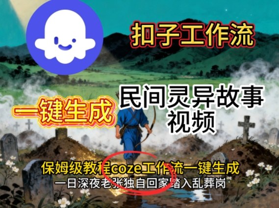 Coze扣子工作流一键生成民间灵异故事视频，保姆级教程搭建教学 - 冒泡网赚