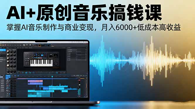 AI+原创音乐搞钱课:掌握AI音乐制作与商业变现,月入6000+低成本高收益-紫橙网创项目网