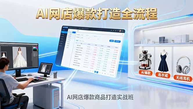 AI网店爆款商品打造实战班：AI技术实现商品图智能处理，快速搭建AI网店 - 中创网