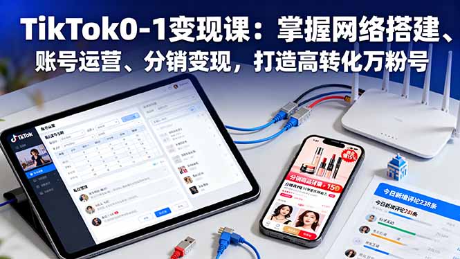 TikTok0-1变现课：掌握网络搭建、账号运营、分销变现，打造高转化万粉号 - 中创网