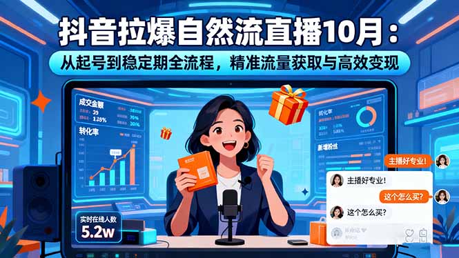 抖音拉爆自然流直播10月：从起号到稳定期全流程，精准流量获取与高效变现 - 中创网