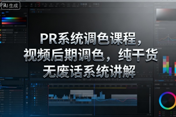 PR系统调色课程，视频后期调色，纯干货无废话系统讲解 - 冒泡网赚