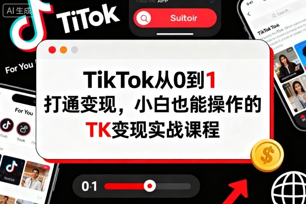 TikTok从0到1打通变现,小白也能操作的TK变现实战课程-紫橙网创项目网