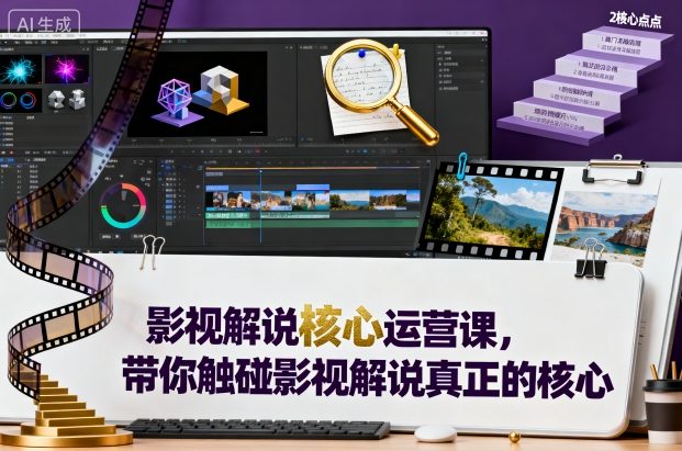 影视解说核心运营课，带你触碰影视解说真正的核心 - 冒泡网赚