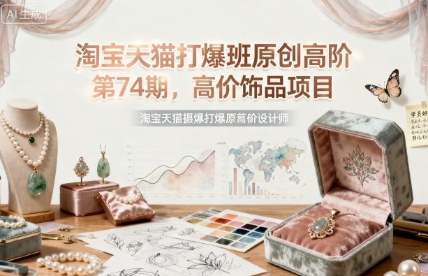 淘宝天猫打爆班原创高阶第74期,高价饰品项目-紫橙网创项目网