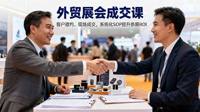 外贸展会成交课,含目标制定、客户邀约、现场成交,系统化SOP提升参展ROI-紫橙网创项目网
