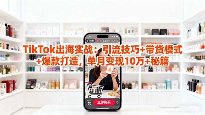 「TikTok出海实战」引流技巧+带货模式+爆款打造,单月变现10万+秘籍-紫橙网创项目网
