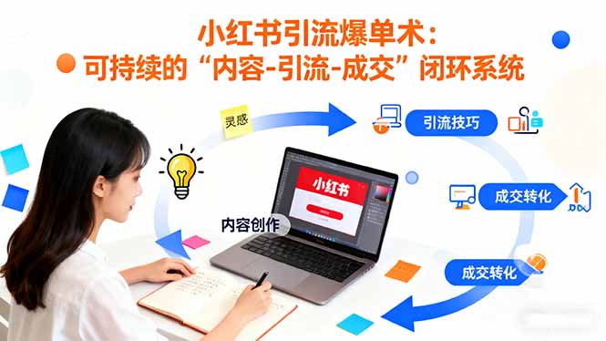 小红书引流爆单术：构建一套低成本 可持续的“内容-引流-成交”闭环系统 - 中创网