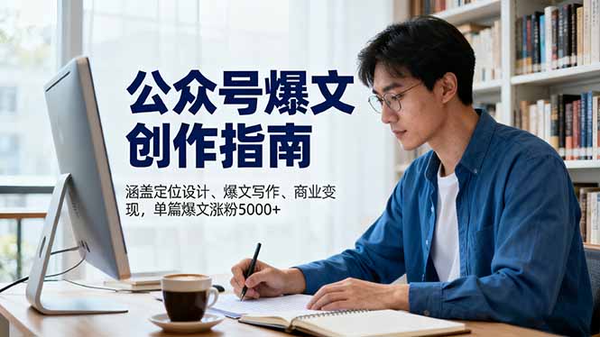 公众号爆文创作指南,涵盖定位设计+爆文写作+商业变现,单篇爆文涨粉5000+-紫橙网创项目网