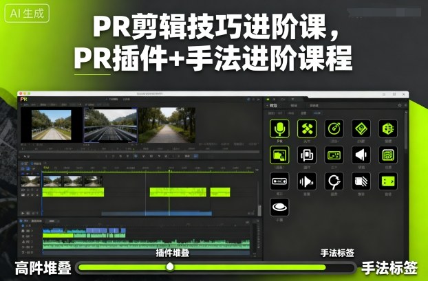 PR剪辑技巧进阶课,PR插件+手法进阶课程-紫橙网创项目网