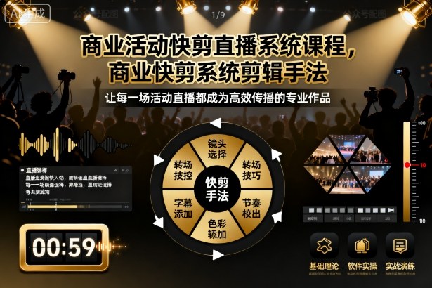 商业活动快剪直播系统课程,商业快剪系统剪辑手法-紫橙网创项目网
