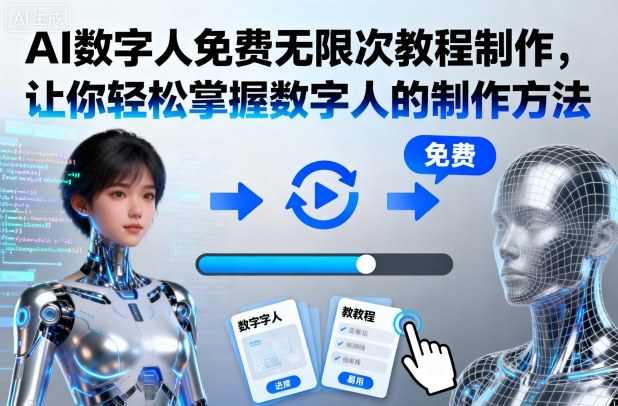 AI数字人免费无限次教程制作,让你轻松掌握数字人的制作方法-紫橙网创项目网