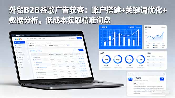 外贸B2B谷歌广告获客:账户搭建+关键词优化+数据分析,低成本获取精准询盘-紫橙网创项目网