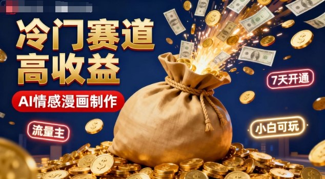 公众号冷门赛道,用AI做情感漫画,7天开通流量主,操作简单,小白可玩-紫橙网创项目网