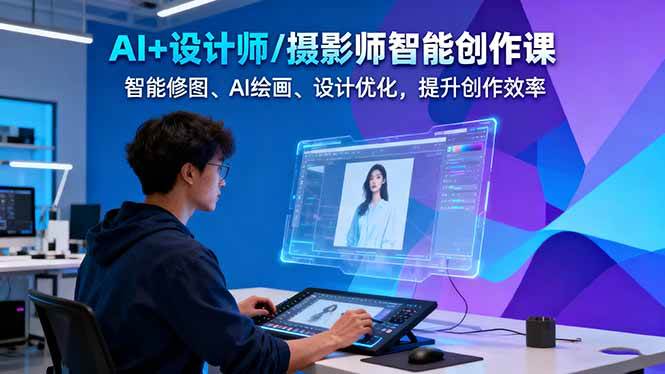 AI+设计师/摄影师智能创作课:智能修图、AI绘画、设计优化,提升创作效率-紫橙网创项目网