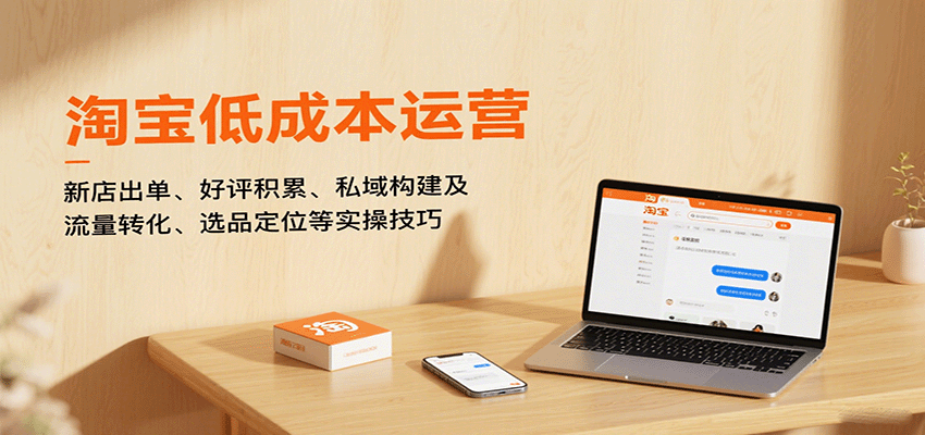 淘宝低成本运营,新店出单、好评积累、私域构建及流量转化、选品定位等-紫橙网创项目网