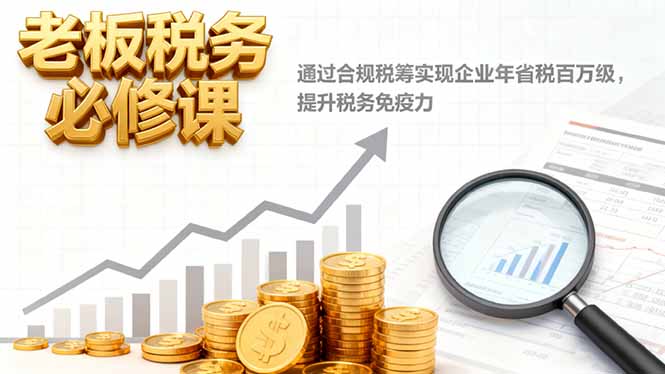 老板税务必修课,通过合规税筹实现企业年省税百万级,提升税务免疫力-紫橙网创项目网