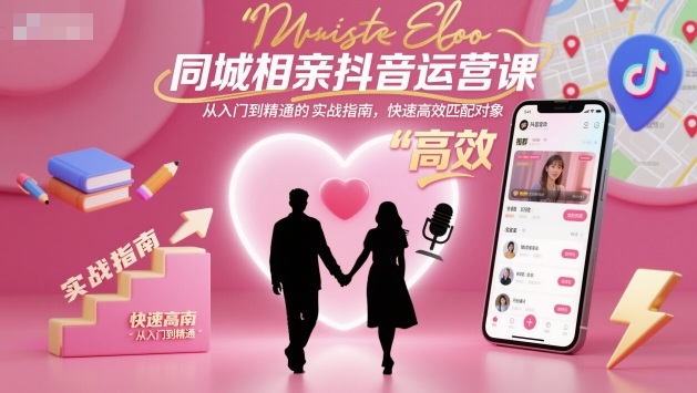 同城相亲抖音运营课,从入门到精通的实战指南,快速高效匹配对象-紫橙网创项目网