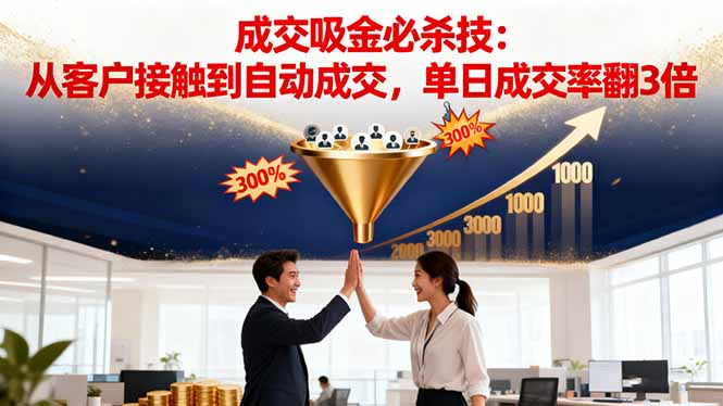 吸金成交营销必杀技:从客户接触到自动成交,单日成交率翻3倍-紫橙网创项目网