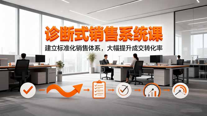 诊断式销售系统课,建立标准化销售体系,大幅提升成交转化率-紫橙网创项目网