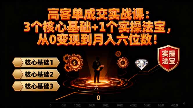 高 客单成交实战课：3个核心基础+1个实操法宝，从0变现到月入六位数！ - 中创网