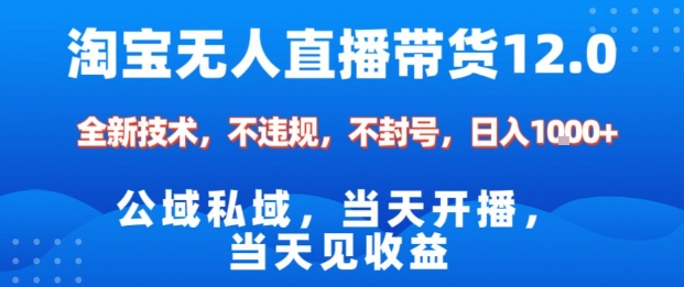 淘宝无人直播12.0，公域私域技术，不封号，不违规布局双十一流量风口，日入1k（独家技术） - 冒泡网赚