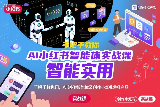 AI小红书智能体实战课，手把手教你用AI制作智能体及创作小红书虚拟产品，提效+内容商业化-紫橙网创项目网
