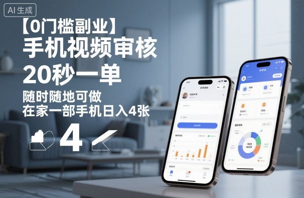【0门槛副业】手机视频审核，20秒一单，随时随地可做，在家一部手机日入4张 - 冒泡网赚