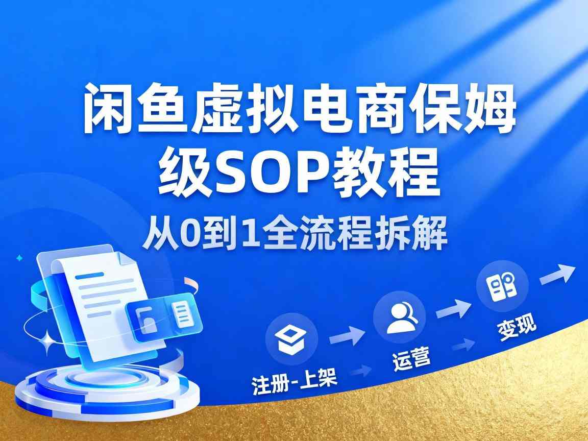 闲鱼虚拟电商,月入轻松过1W,保姆级SOP教程-紫橙网创项目网