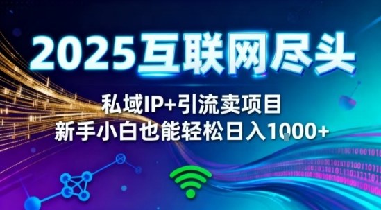 2025网创尽头王炸项目!私域IP+精准引流,新手小白在家躺賺日入1k,零经验也能上手-紫橙网创项目网