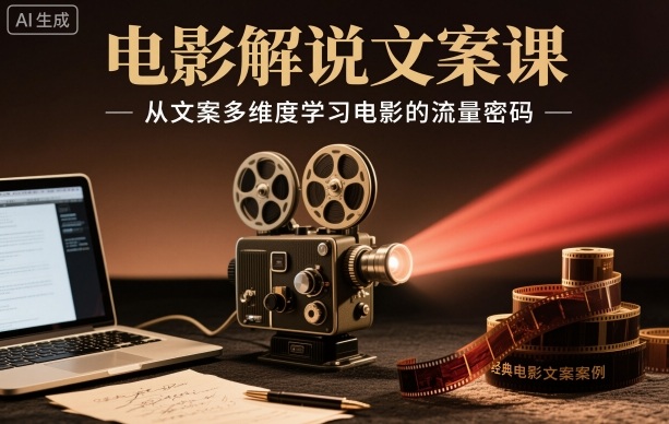 电影解说文案课,从文案多维度学习电影的流量密码-紫橙网创项目网