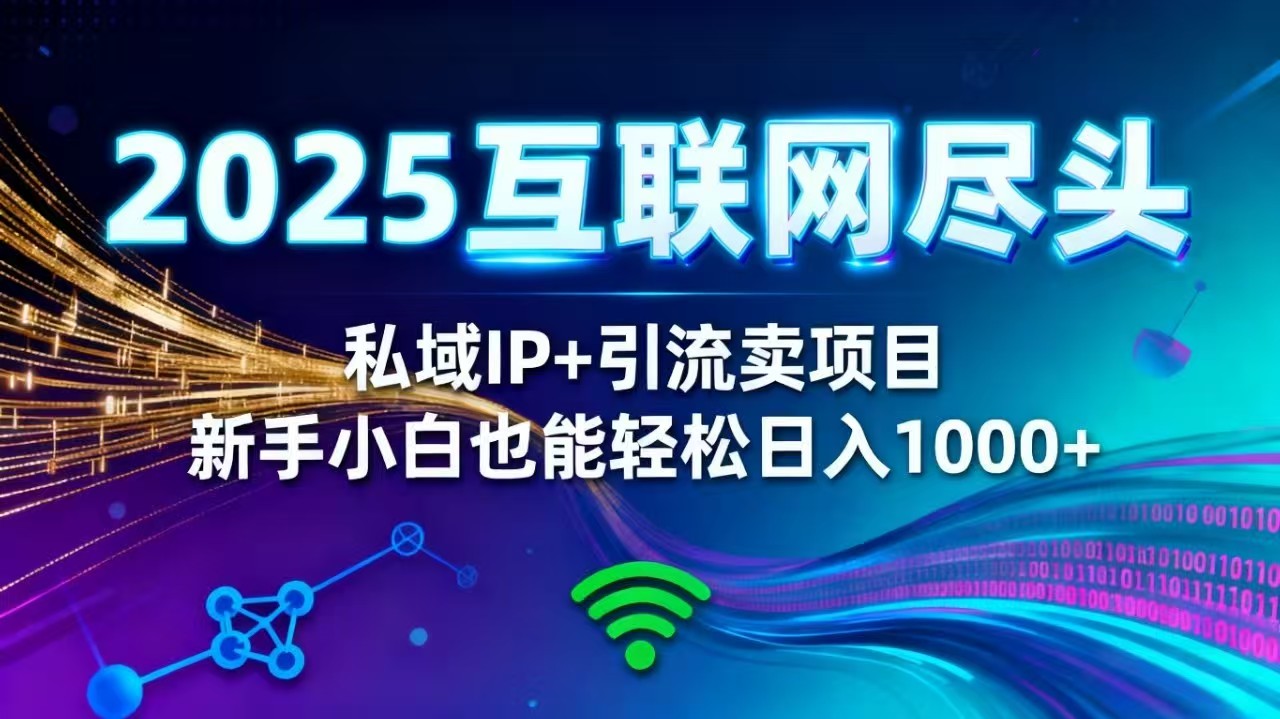 2025网创尽头王炸项目!私域 IP + 精准引流,新手小白在家躺赚日入 1000+-紫橙网创项目网