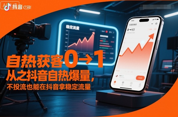 自热获客从0到1之抖音自热爆量,不投流也能在抖音拿稳定流量-紫橙网创项目网