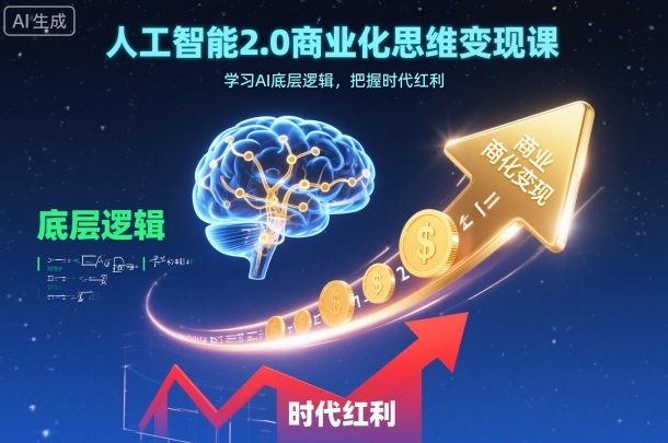 人工智能2.0商业化思维变现课，学习AI底层逻辑，把握时代红利-紫橙网创项目网
