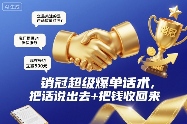 销冠超级爆单话术，把话说出去+把钱收回来-紫橙网创项目网