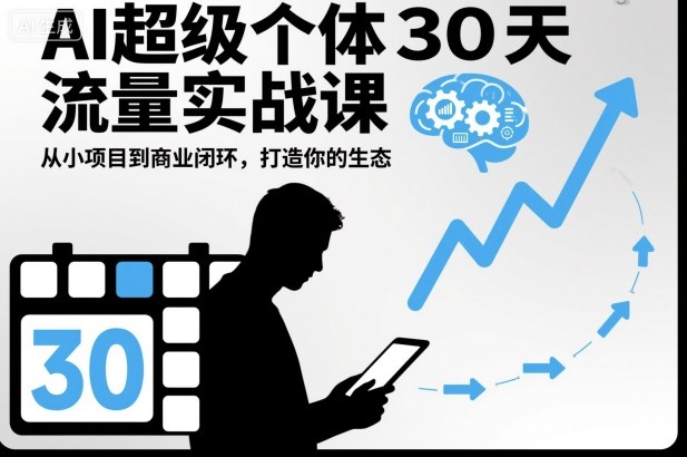 AI超级个体30天流量实战课，从小项目到商业闭环，打造你的生态-紫橙网创项目网
