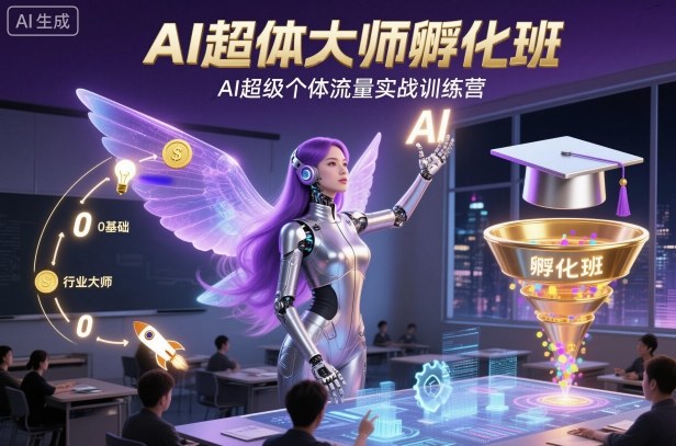 AI超体大师孵化班，AI超级个体流量实战训练营-紫橙网创项目网