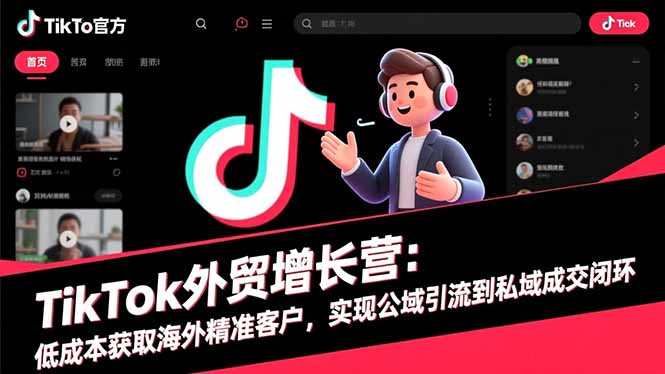 TikTok外贸增长营：低成本获取海外精准客户，实现公域引流到私域成交闭环-紫橙网创项目网