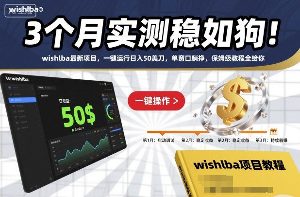 3个月实测稳如狗！wishlba最新项目，一键运行日入50美刀，单窗口躺挣，保姆级教程全给你-紫橙网创项目网