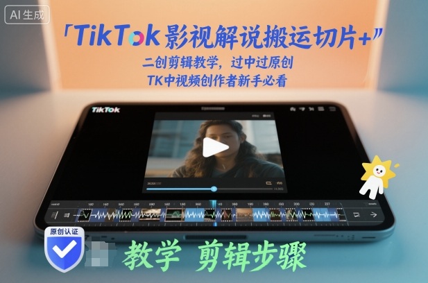 TikTok影视解说搬运切片+二创剪辑教学，过中过原创，TK中视频创作者新手必看-紫橙网创项目网